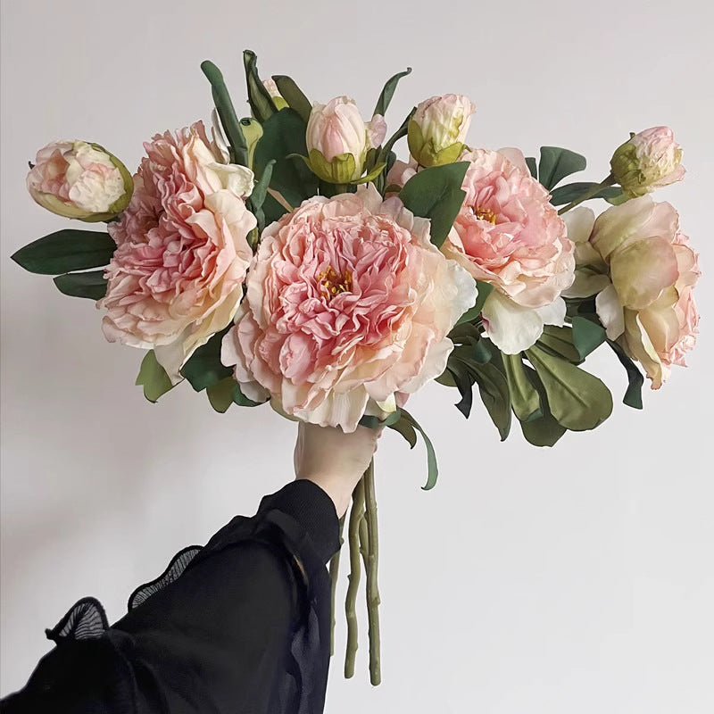 Lot de 5 Pivoines Artificielle en Soie