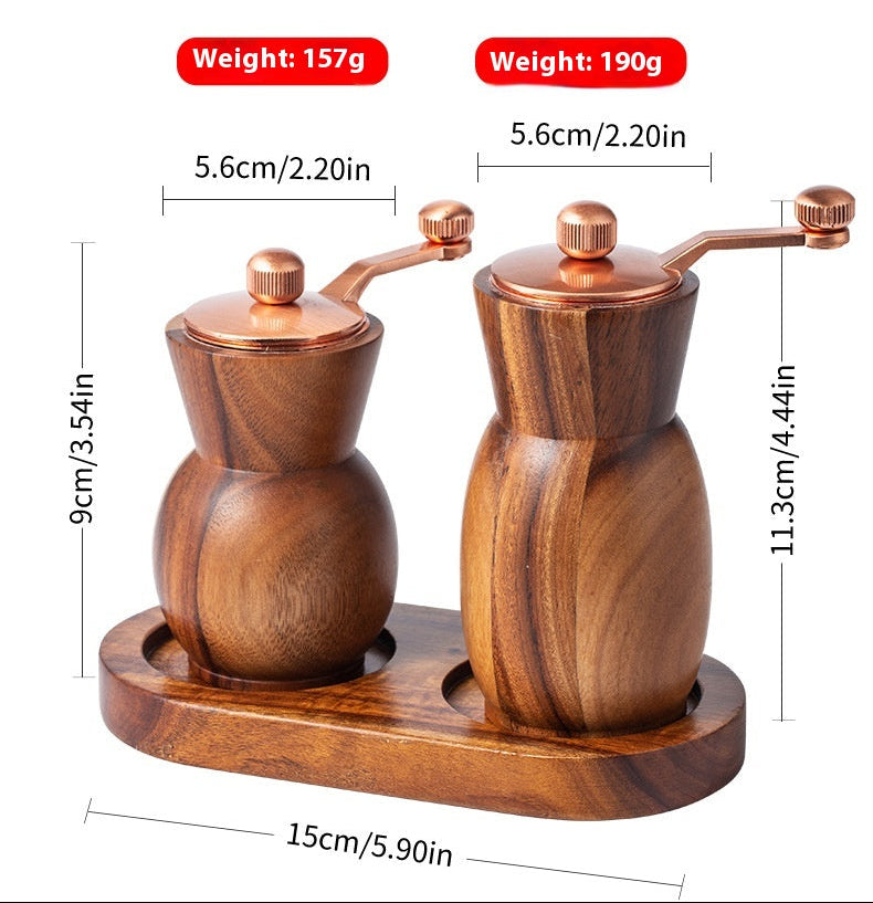 Solid Acacia Wood Pepper and Salt Mill