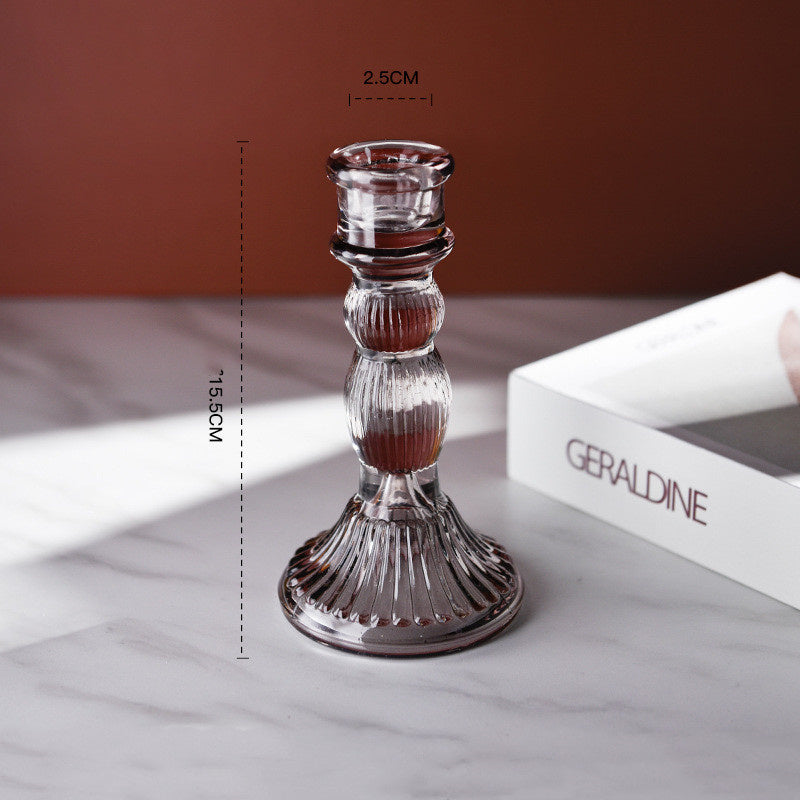 Bougeoir en crystal Élégance romantique style Cottage  – Lot de 2