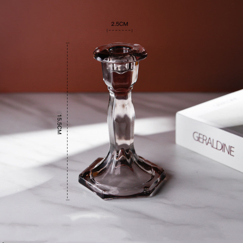 Bougeoir en crystal Élégance romantique style Cottage  – Lot de 2
