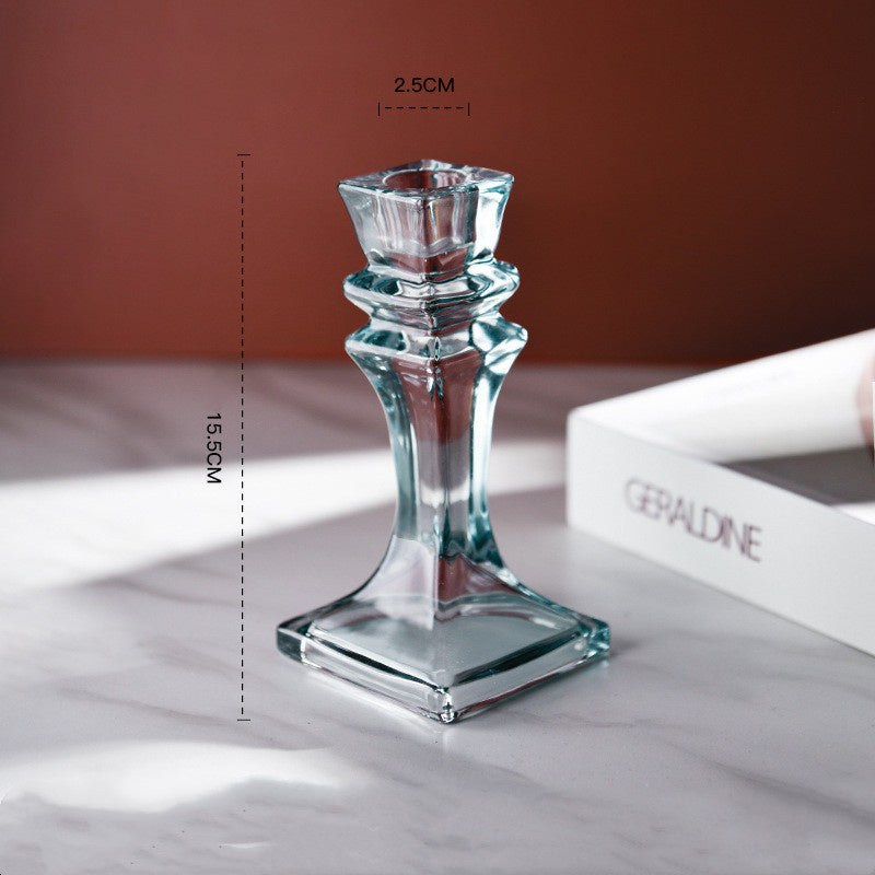 Bougeoir en crystal Élégance romantique style Cottage  – Lot de 2