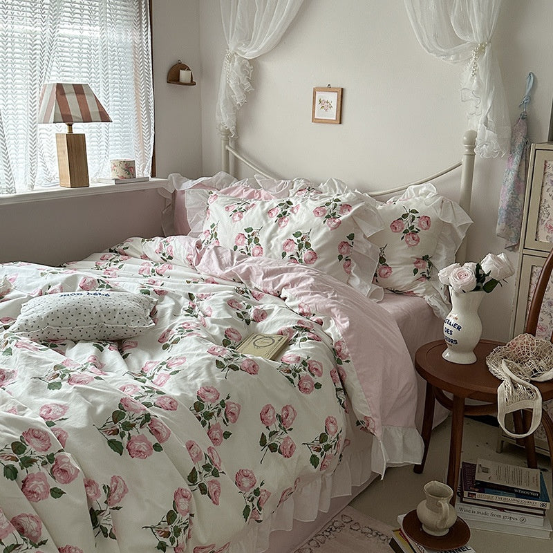 Parure de lit Shabby Chic en coton pur