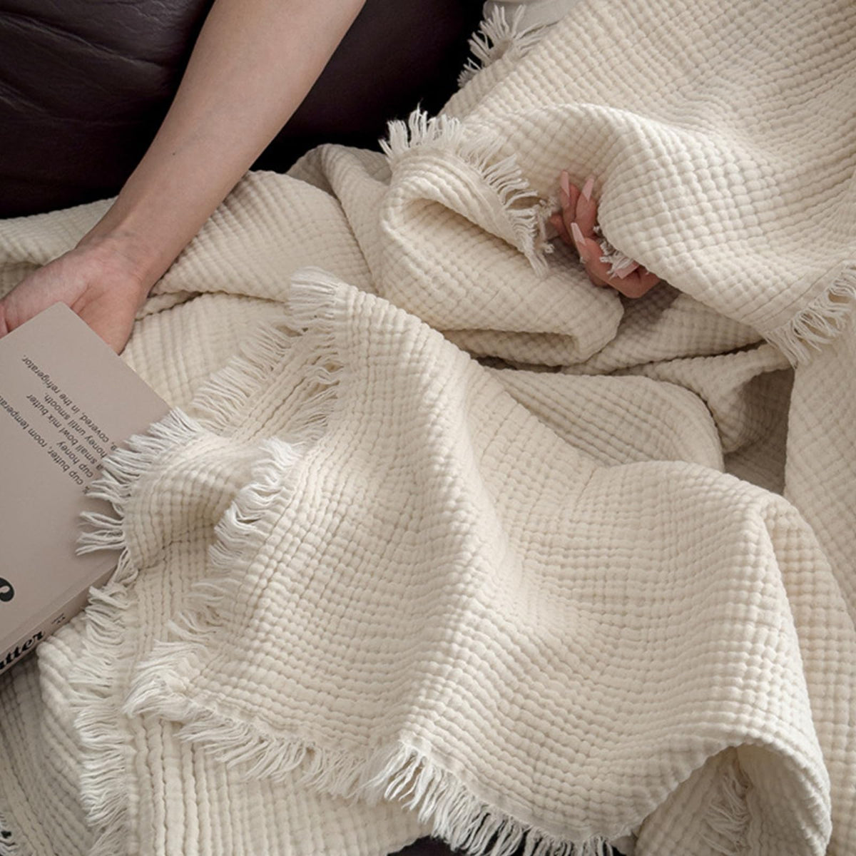 Cotton gauze summer blanket – Lightweight softness, cottage style