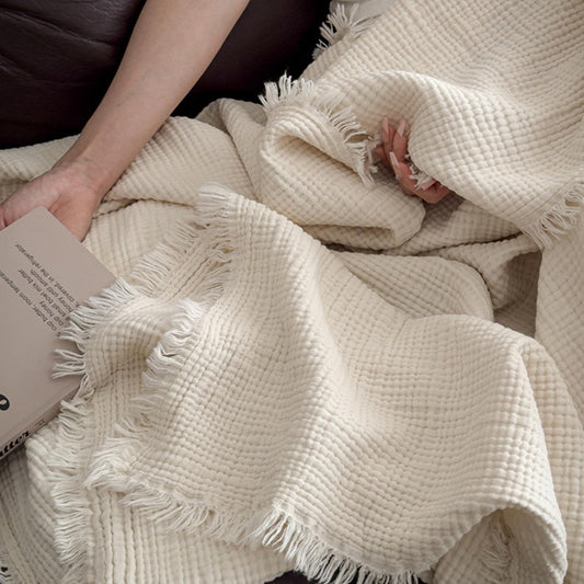 Couverture d'été en gaze de coton – Douceur légère, esprit cottage