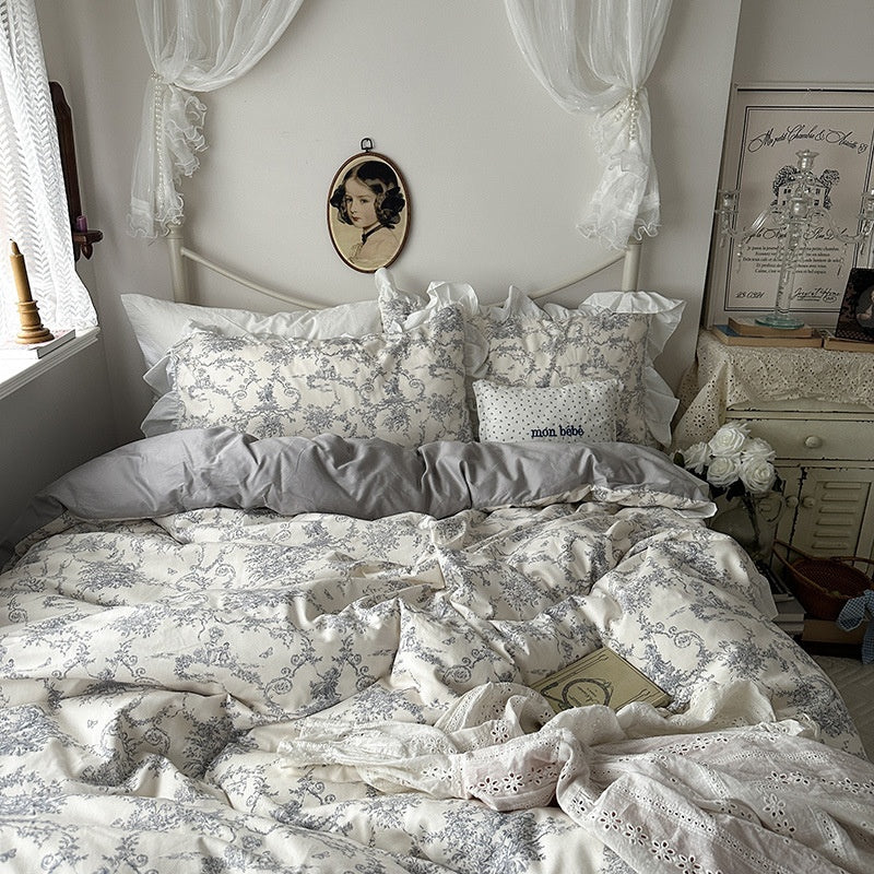 Parure de lit Shabby Chic en coton pur