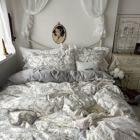 Parure de lit Shabby Chic en coton pur