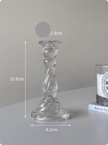 Bougeoir en crystal Élégance romantique style Cottage  – Lot de 2